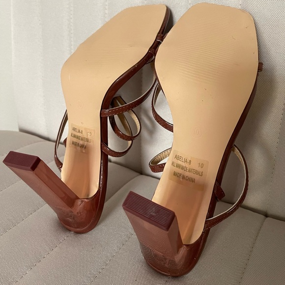 Chocolate Ankle Wrapped Heels - Picture 6 of 10